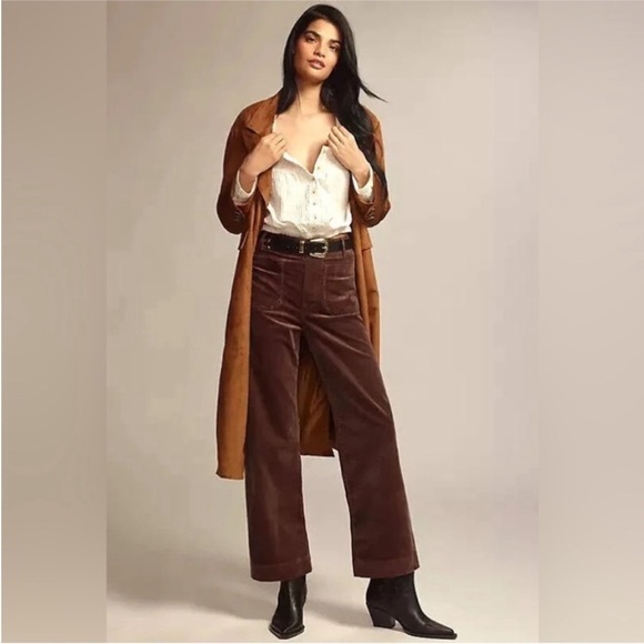 Anthropologie Pants - Anthropologie x Maeve Colette Wide-Leg Full Length Corduroy Pants Brown 30 NWT